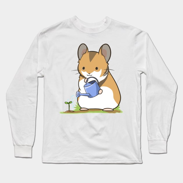 Gardening Hamster Long Sleeve T-Shirt by BadDesignCo